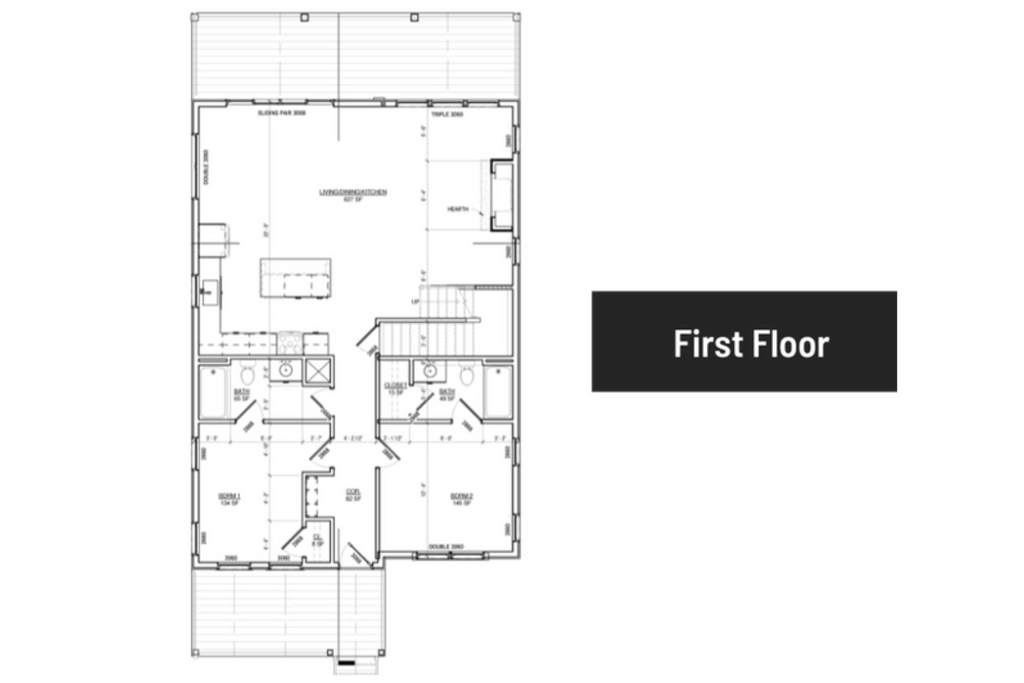 5 bedroom First Floor Floor Plan Smoky Mountain Cabins Reedmont Lodges