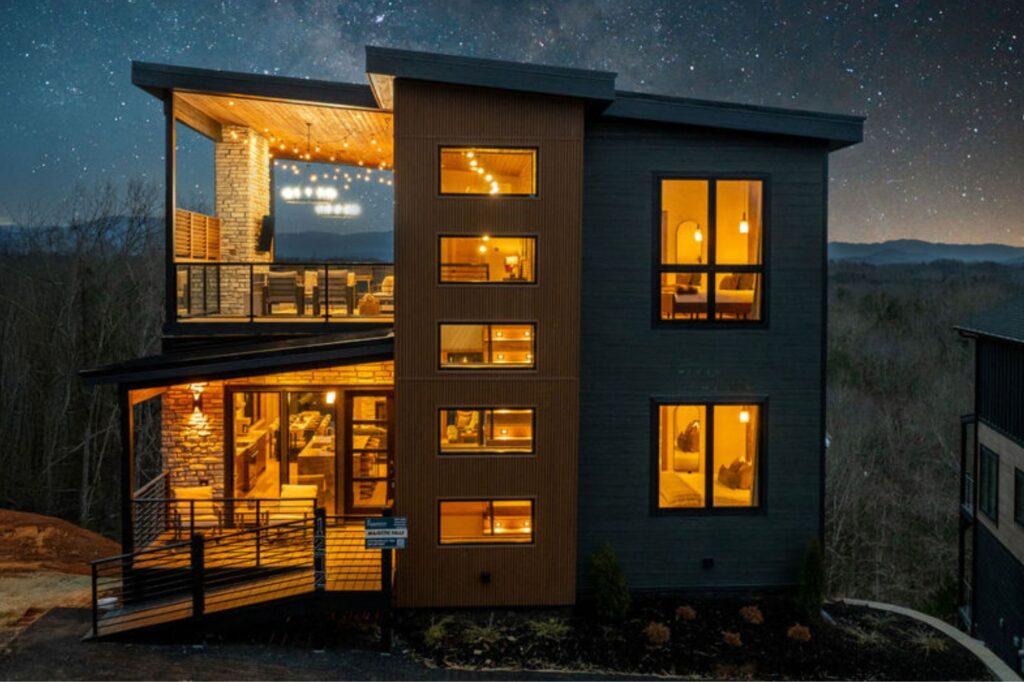 Four Bedroom Sleeps 12 Game Room Indoor Pool and Hot Tub with Grotto and Waterfall by Wilderness and Sevierville Convention Center at Lodges at Reedmont